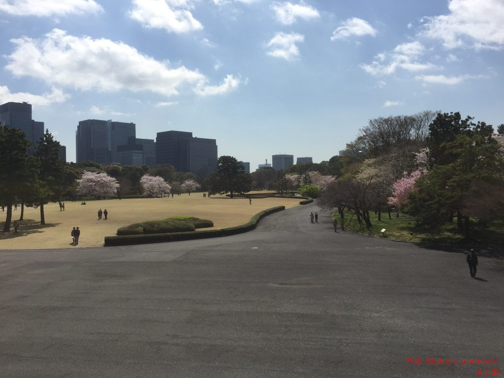 Udsigt over Imperial Palace Gardens, Chiyoda, Tokyo, april 2015